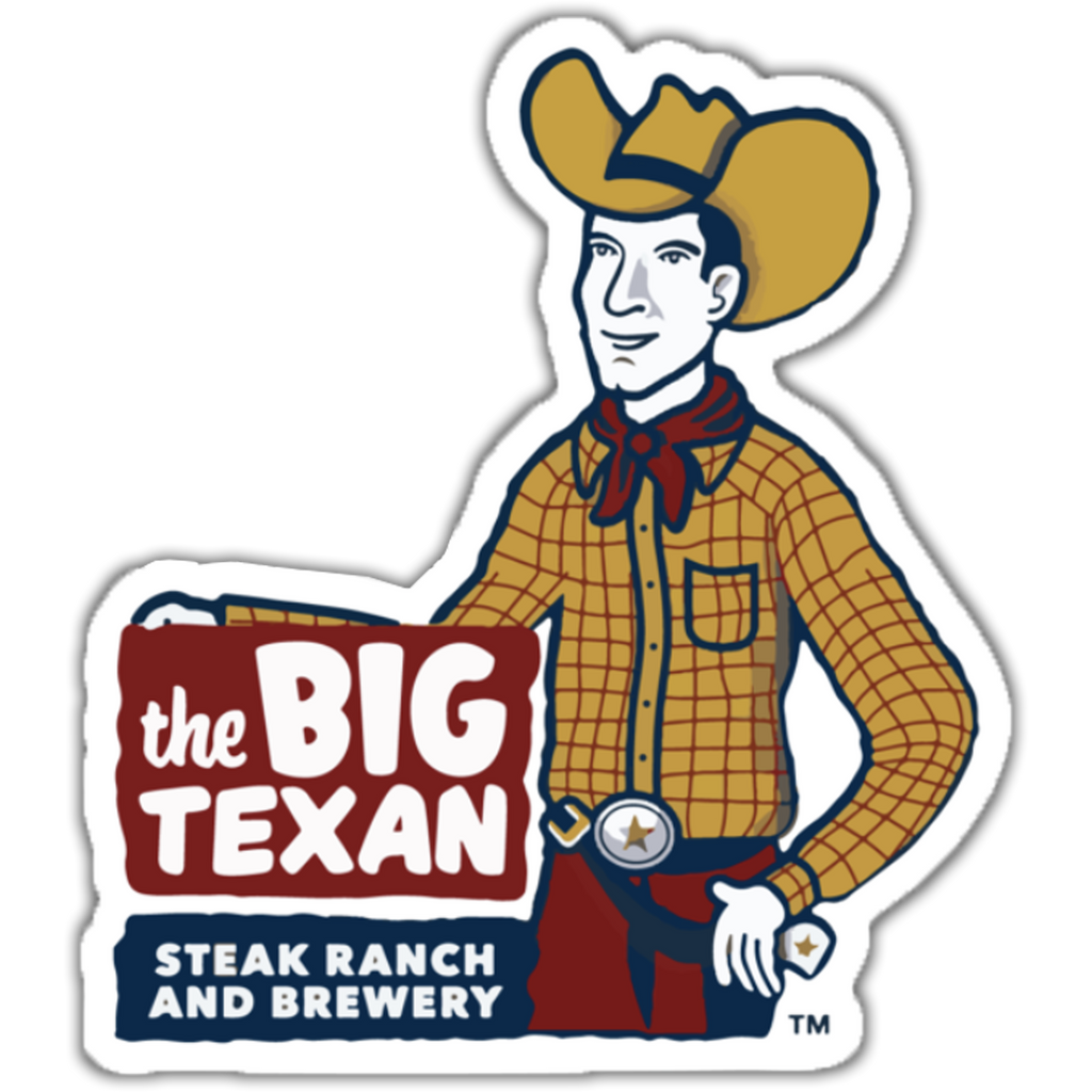 Big Texan Cowboy Sign Sticker - Big Texan Amarillo Food Take-Out & Delivery 